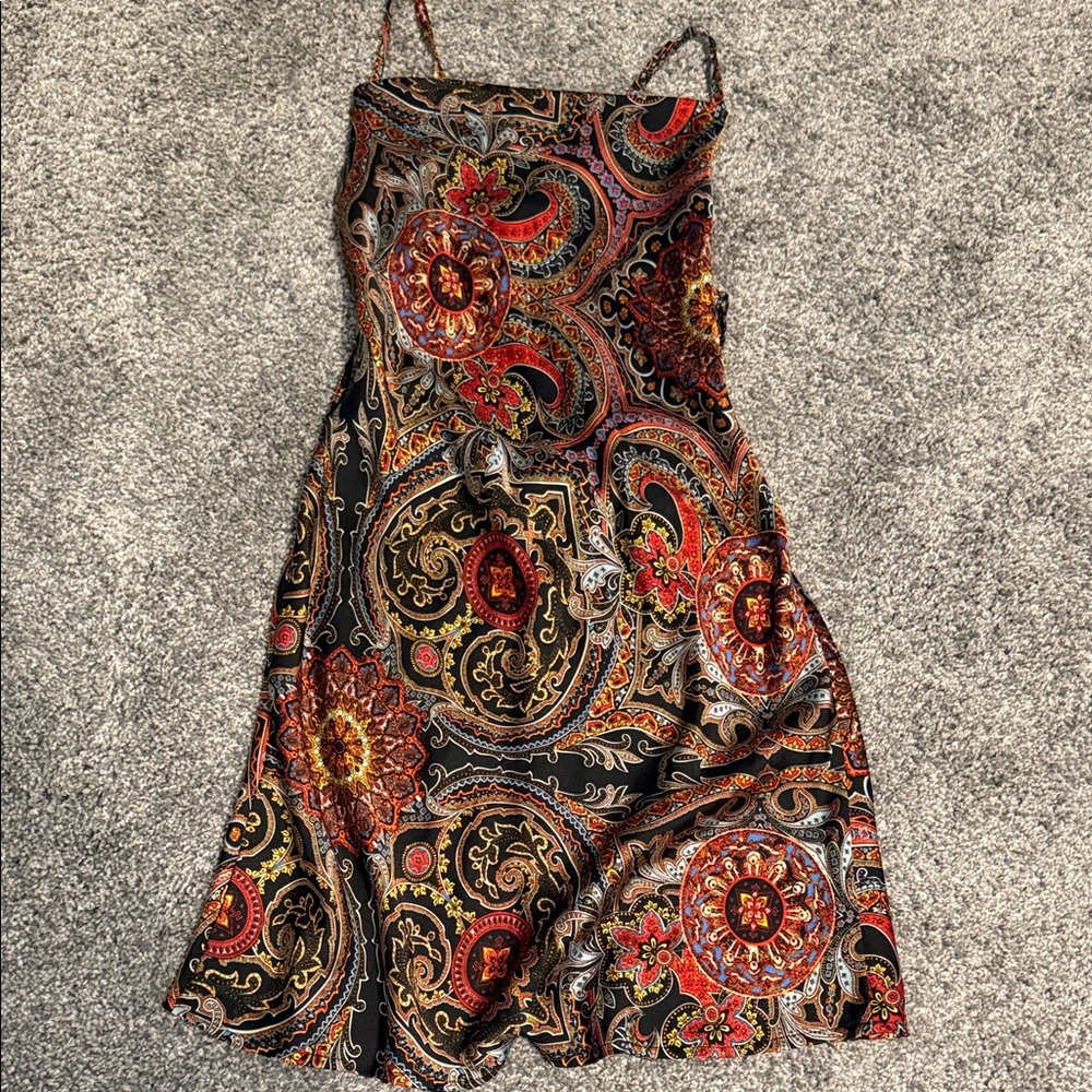 Elegant Paisley Print Dress